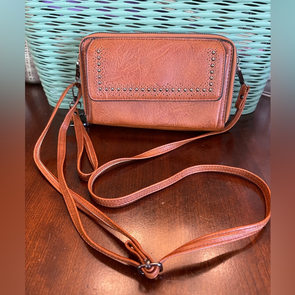 NWOT Faux Leather Crossbody - Picture 4 of 14